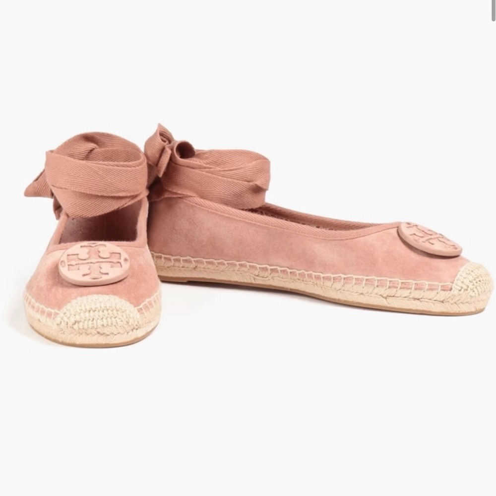 New Tory Burch Minnie embellished suede espadrilles in pink